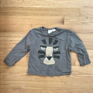 Gray Kids Shirt with Tiger Design